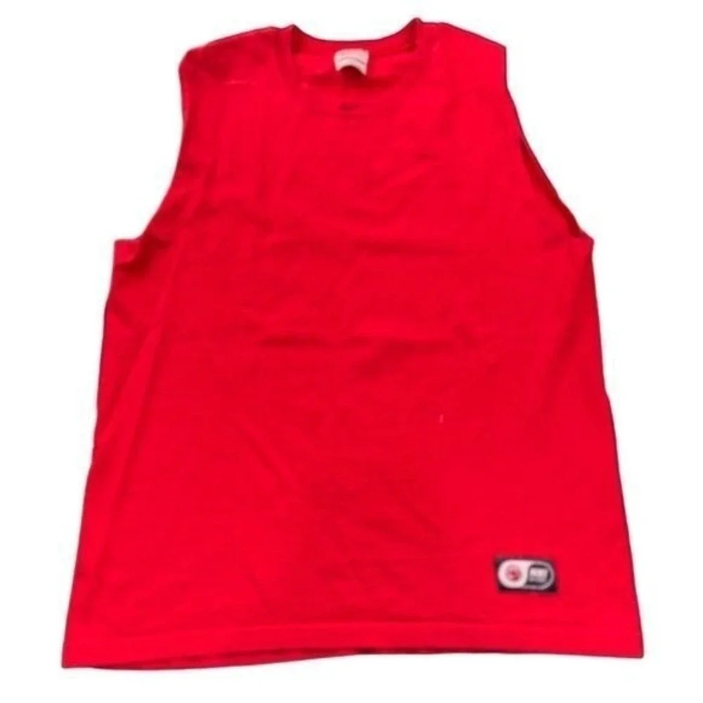 Vintage Nike Basketball‎ Muscle Tee Red Sleeveless Shirt Made in USA Mens Large